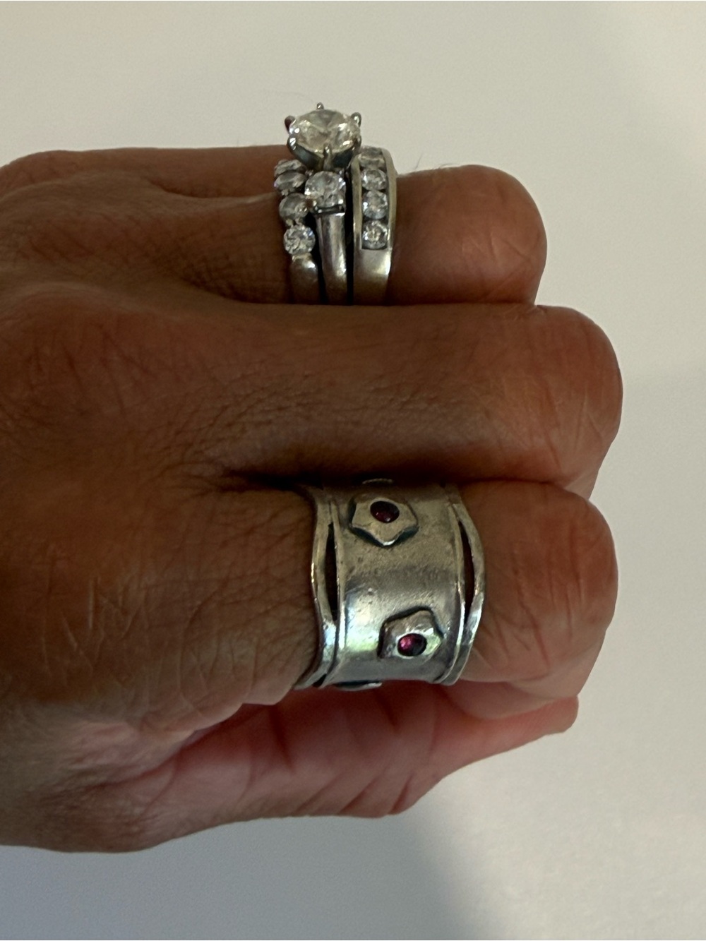 925 Sterling Silver Wide Band Ring Size 6.50